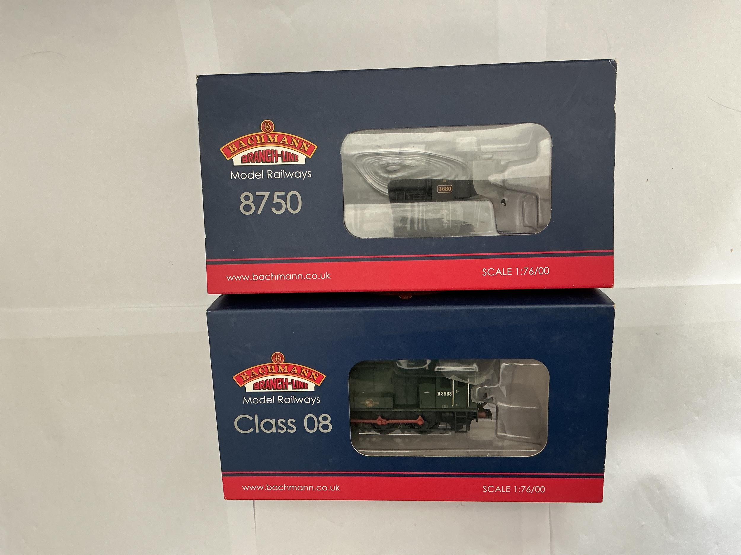 Two Bachmann Branch-line 00 Gauge Locomotives. One Class 08 Diesel Shunter D3963 BR Green Wasp Stripes Weathered, 32-117. One Class 8750 Pannier Tank 4680 BR Black Late Crest Weathered, 32-203A. All DCC. No Reserve.
