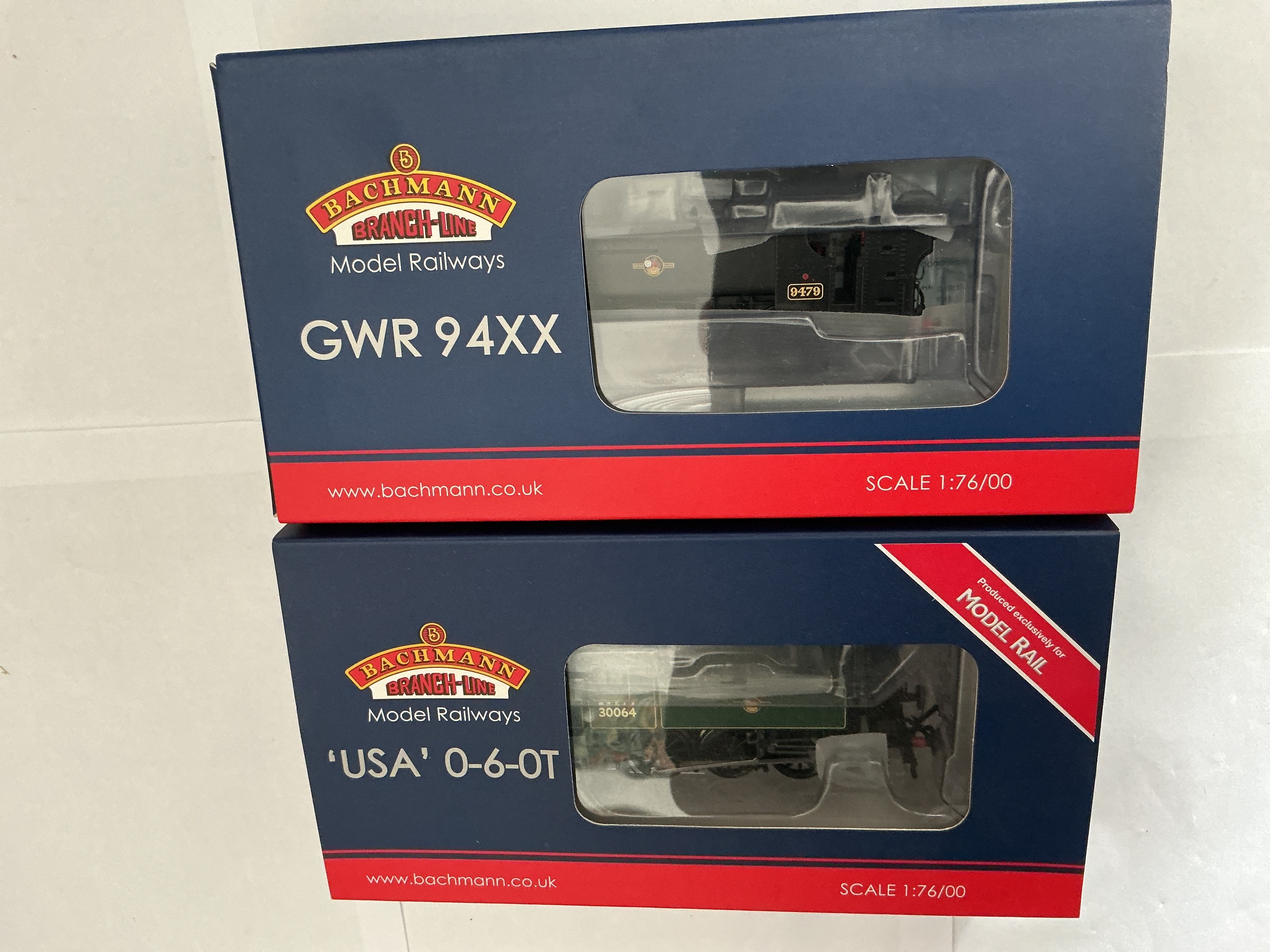 Two Bachmann Branch-line 00 Gauge Locomotives. One GWR 94XX Class Pannier Tank BR Black Late Crest, 35-027. One USA Class 0-6-0T 30064 BR Lined Green Late Crest, MR-104. All DCC. No Reserve. 