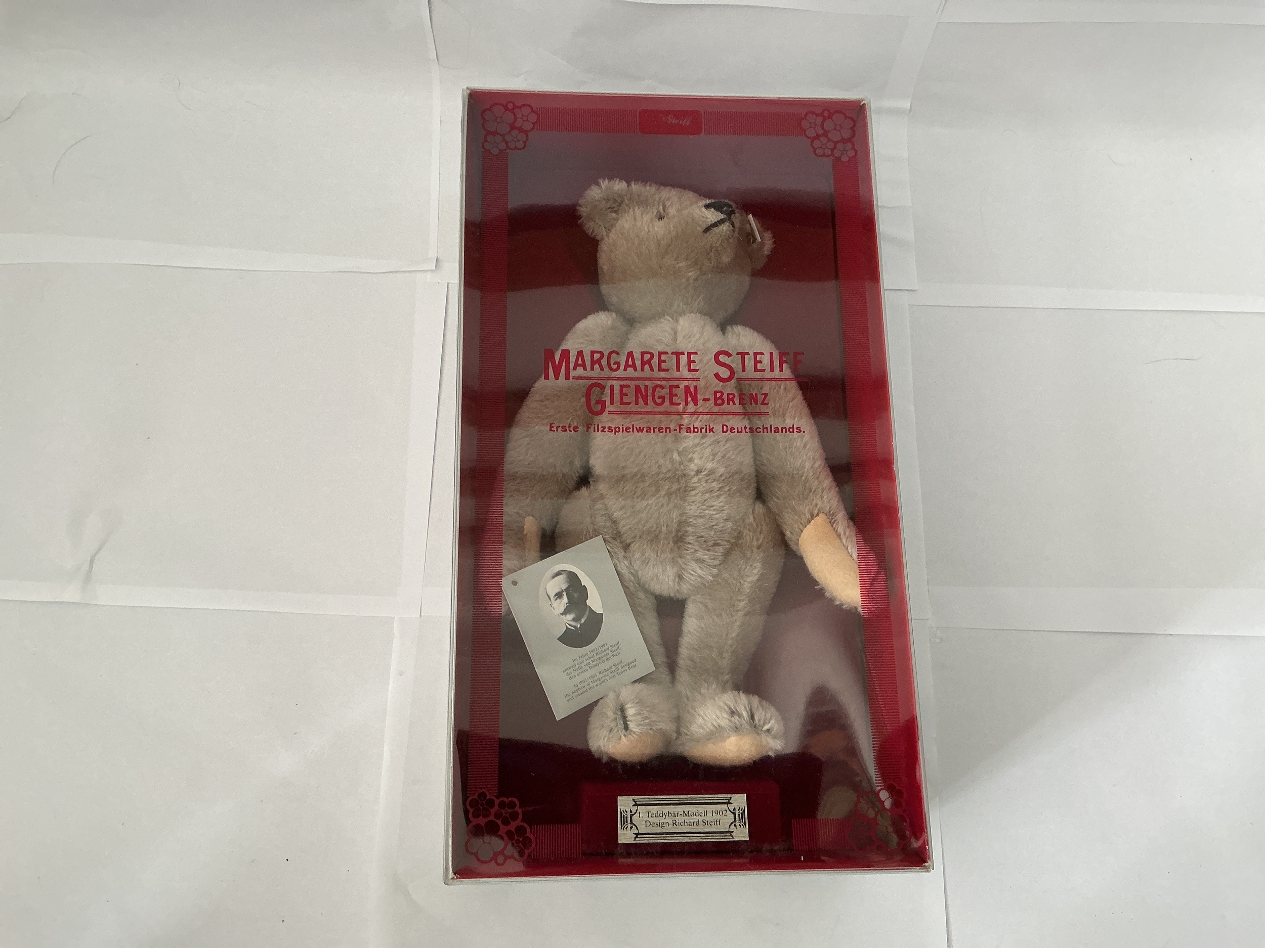 A Boxed Teddy Bear Model 1902 Steiff Bear. No Reserve. 