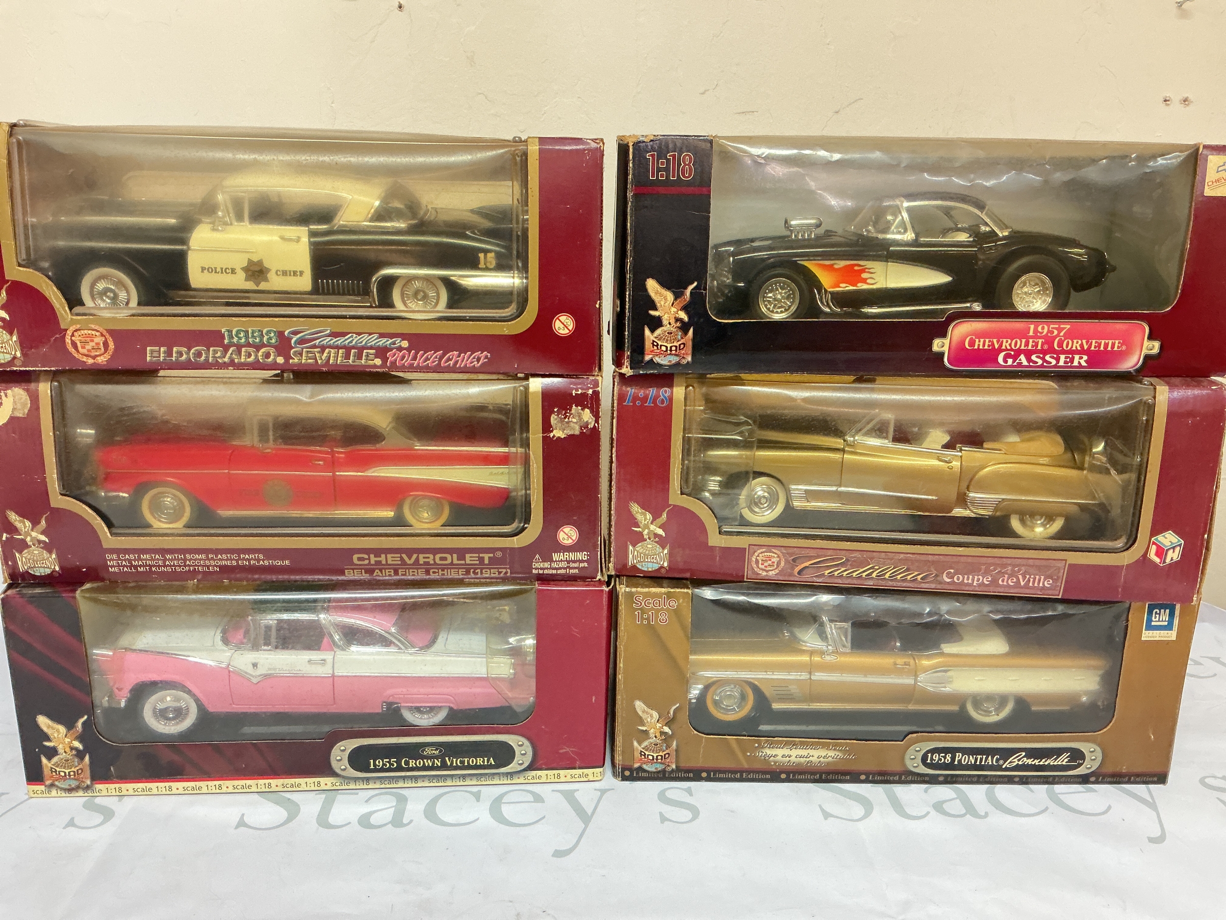 10 X Boxed 1/18 Scale Diecast, Including Road Legends, Maisto, Burago. Etc. No Reserve.