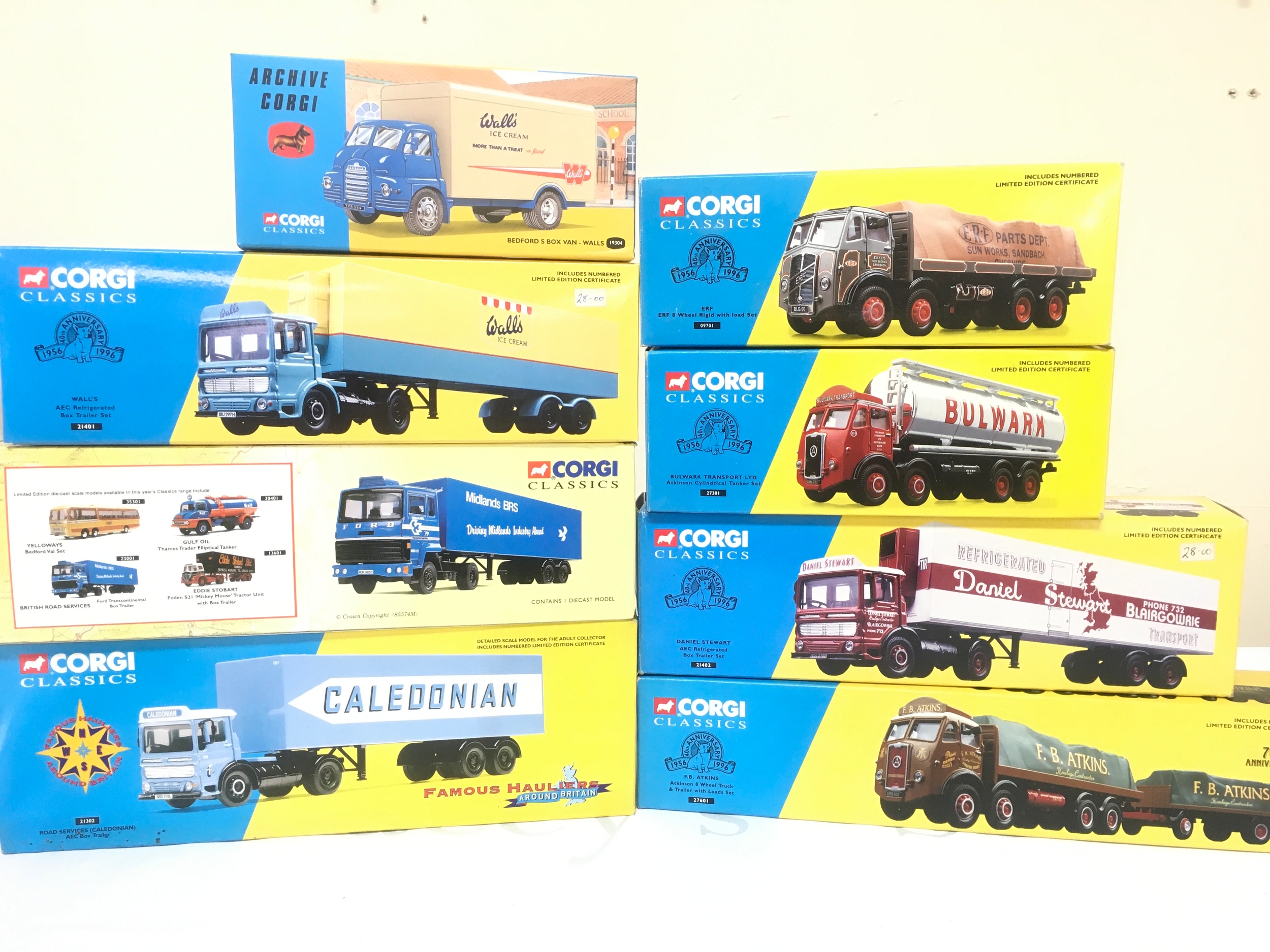 A Collection Of 8 Boxed Corgi Classic Lorries Including A Walls Bedford S Box Van.