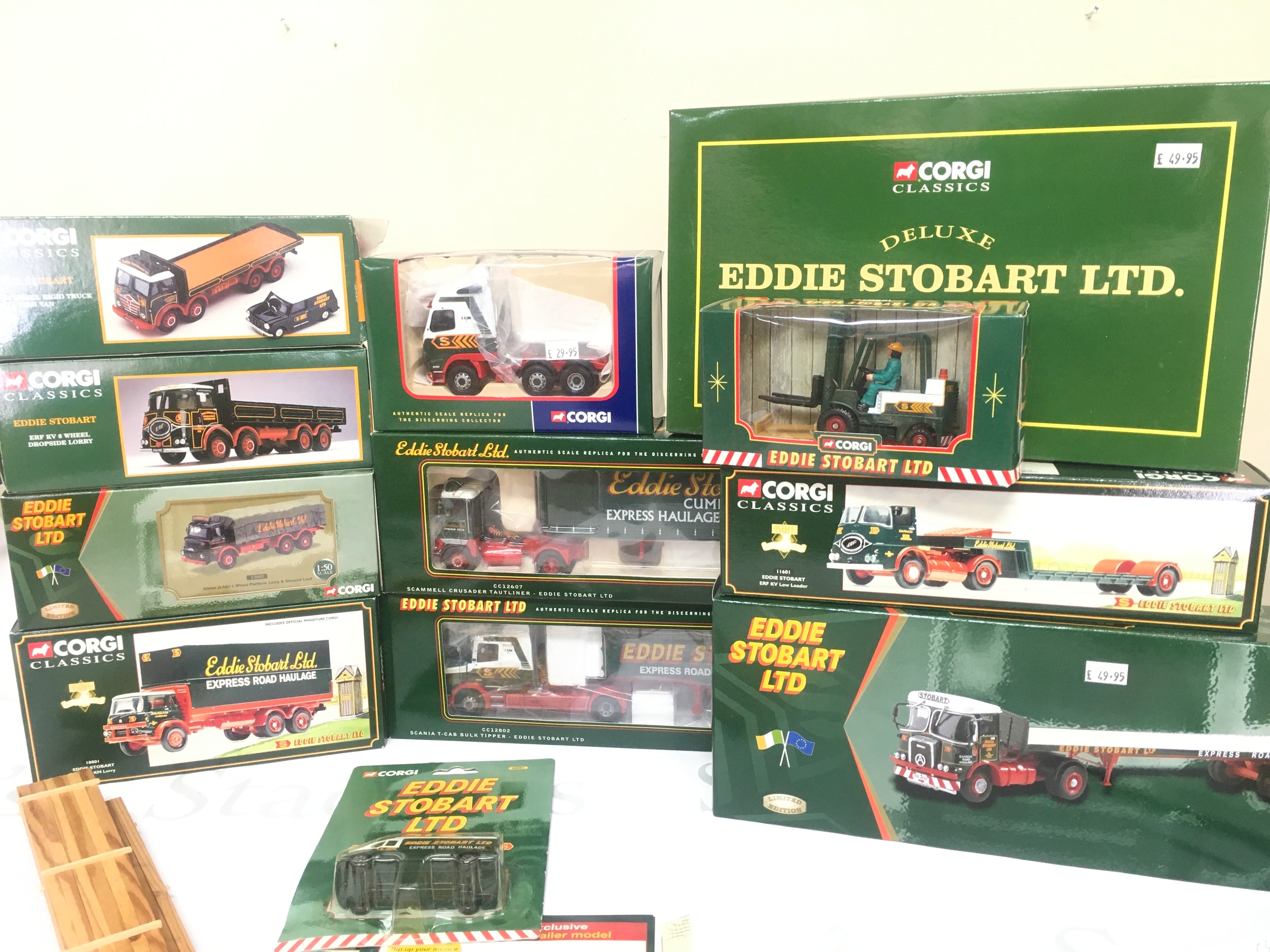 A Collection Of Boxed Corgi Eddie Stobart Lorries And Trucks.