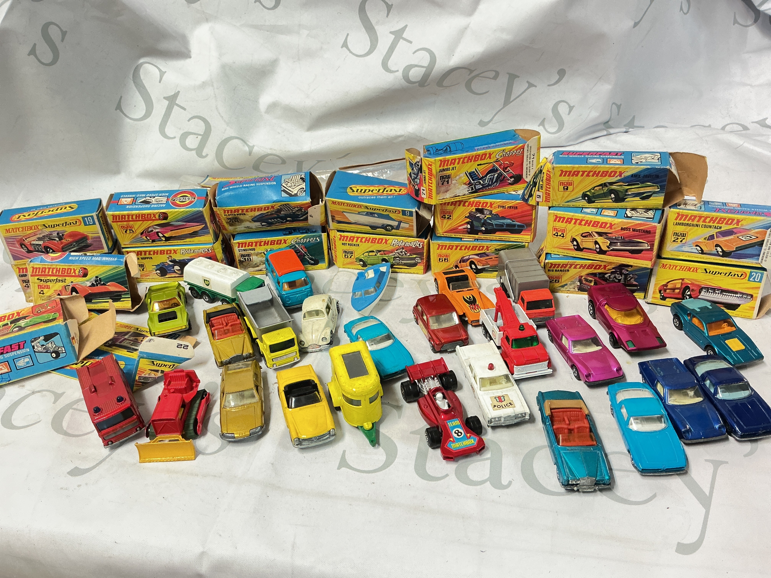 A Collection Of Loose Matchbox Superfast Diecast And Empty Boxes. No Reserve.
