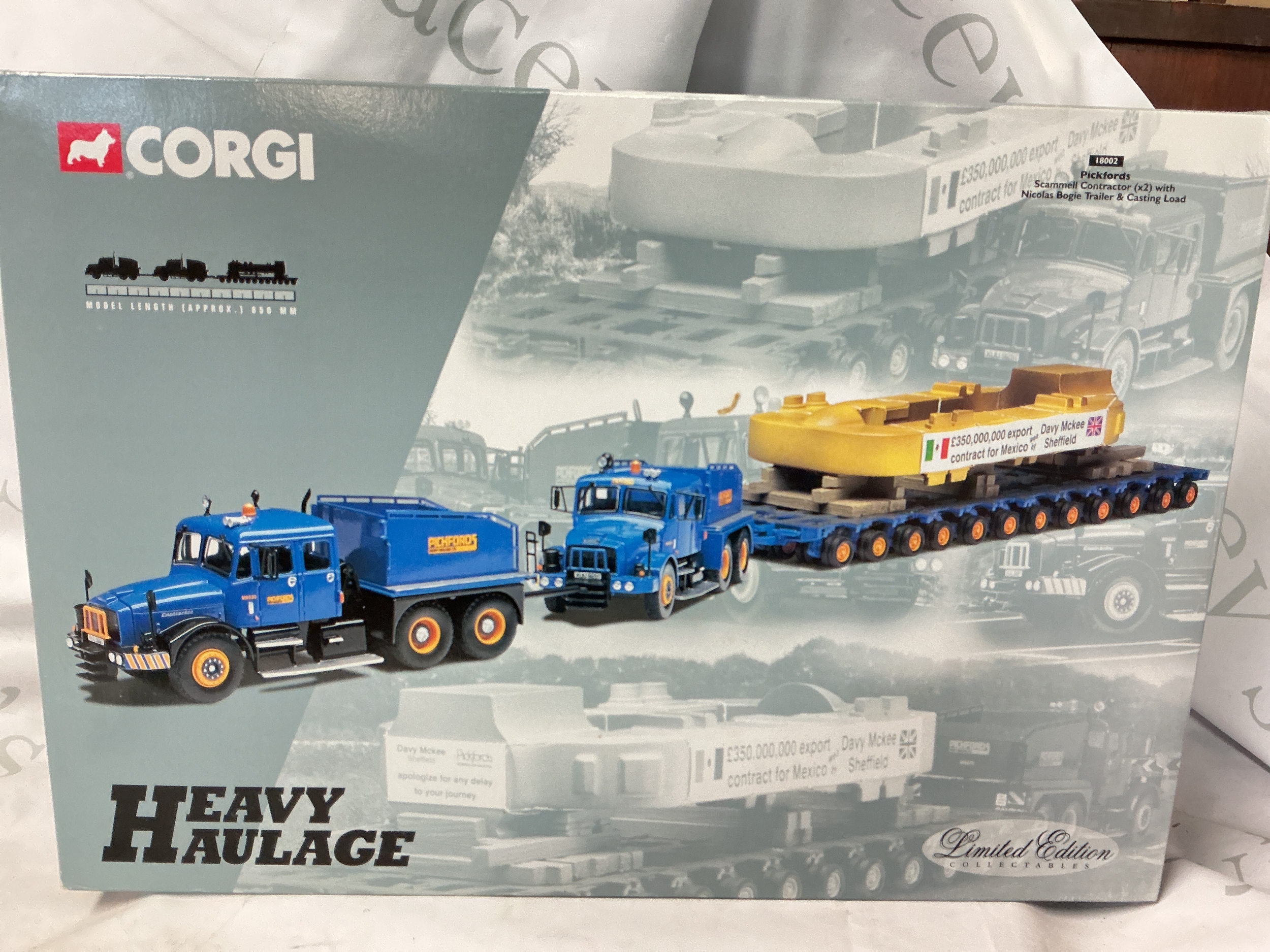 A Boxed Corgi Heavy Haulage Pickford Contractor With Nicolas Bogie Trailer And Casting Load #18002.