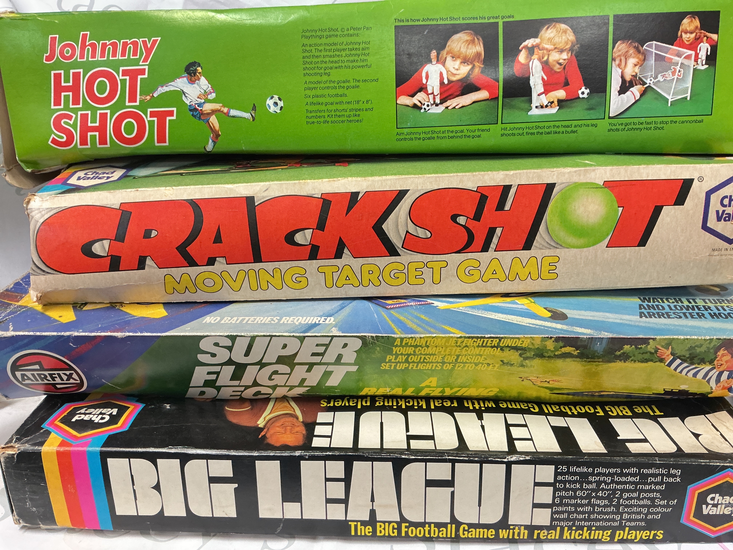 A Collection Of 4 Games. A Johnny Hot Shot, A Chad Valley Crack Shot, A Airfix Super Flight Deck And A Chad Valley Big League. No Reserve. (4).
