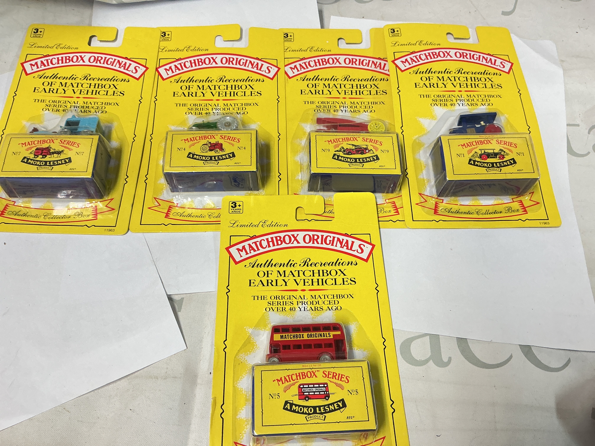 A Collection of 5 Carded Matchbox Collectables. No Reserve.