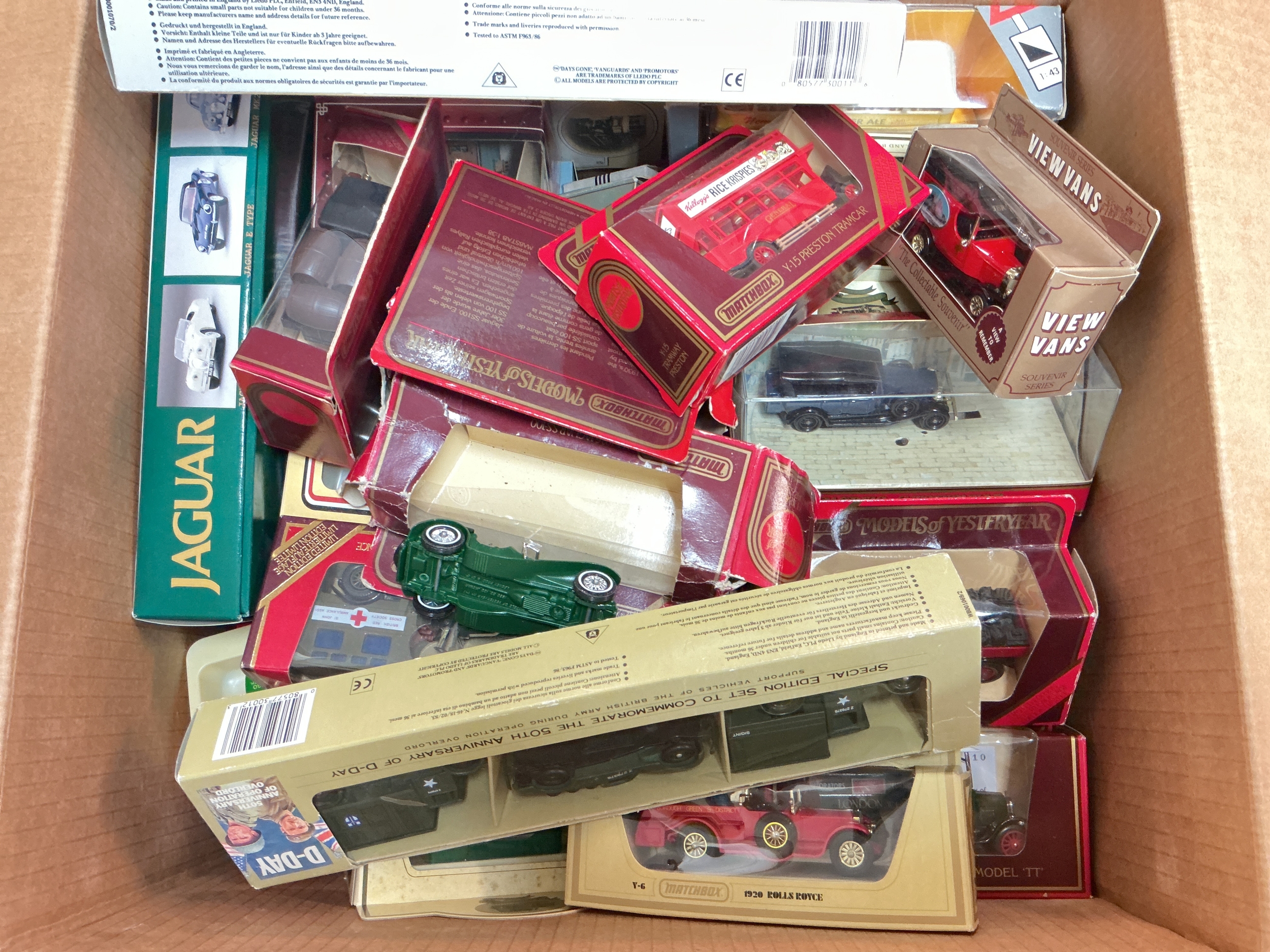 2 Boxes Containing Boxed Corgi Classics, Matchbox Models Of Yesteryear etc. No Reserve.