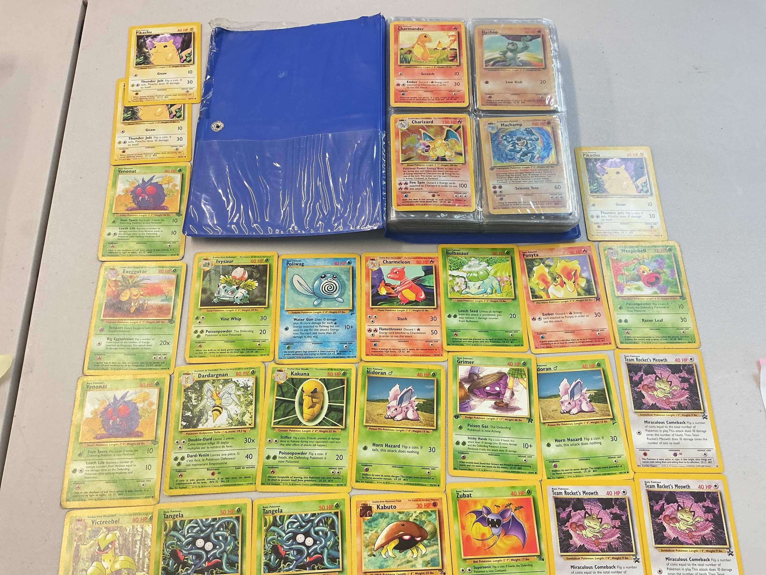 A Binder Containing A Collection Of Vintage Pokemon Cards. Approximately 252 Cards.