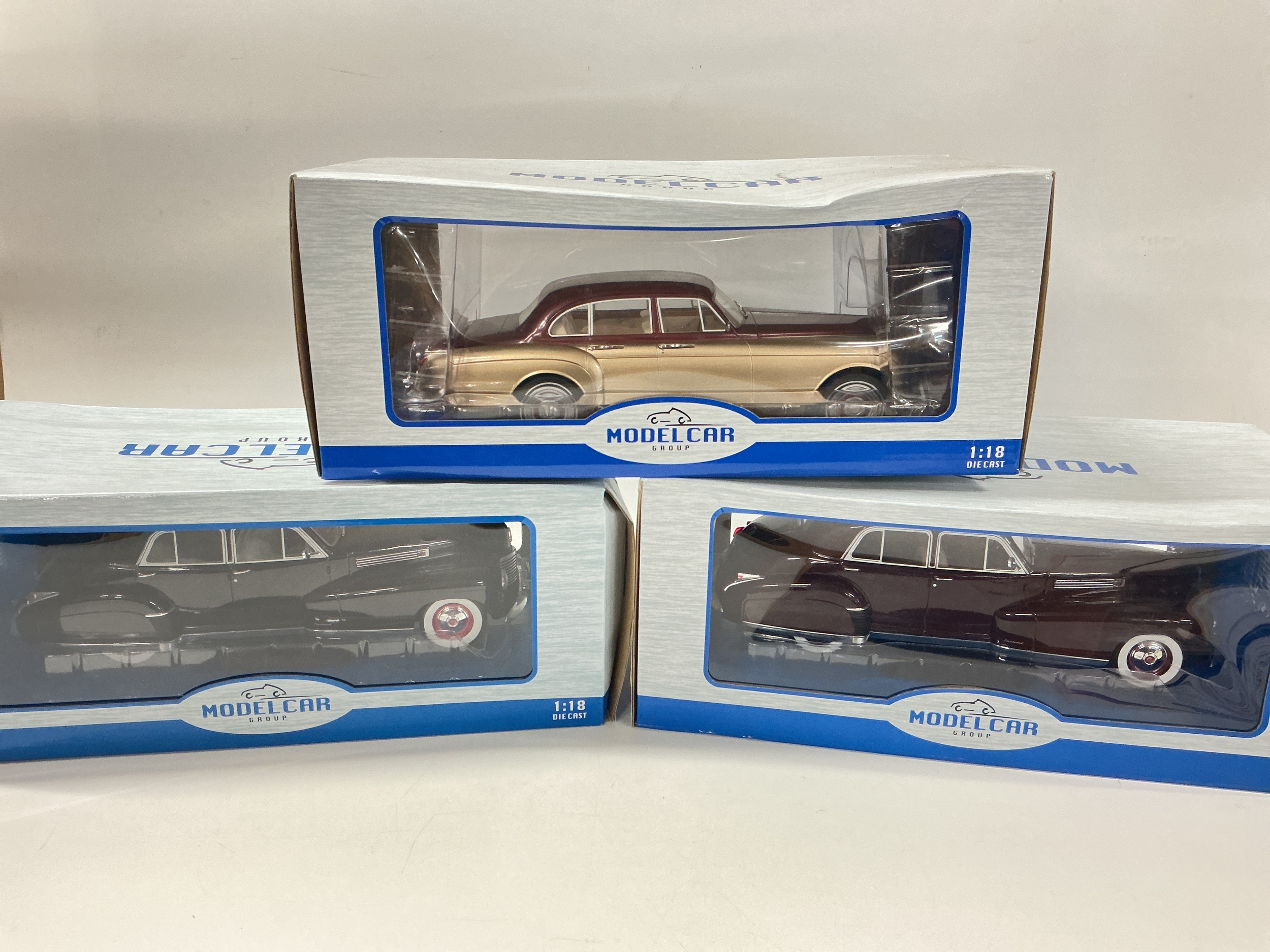 3 Boxed 1/18 Scale Model car Group Diecast, No Reserve.