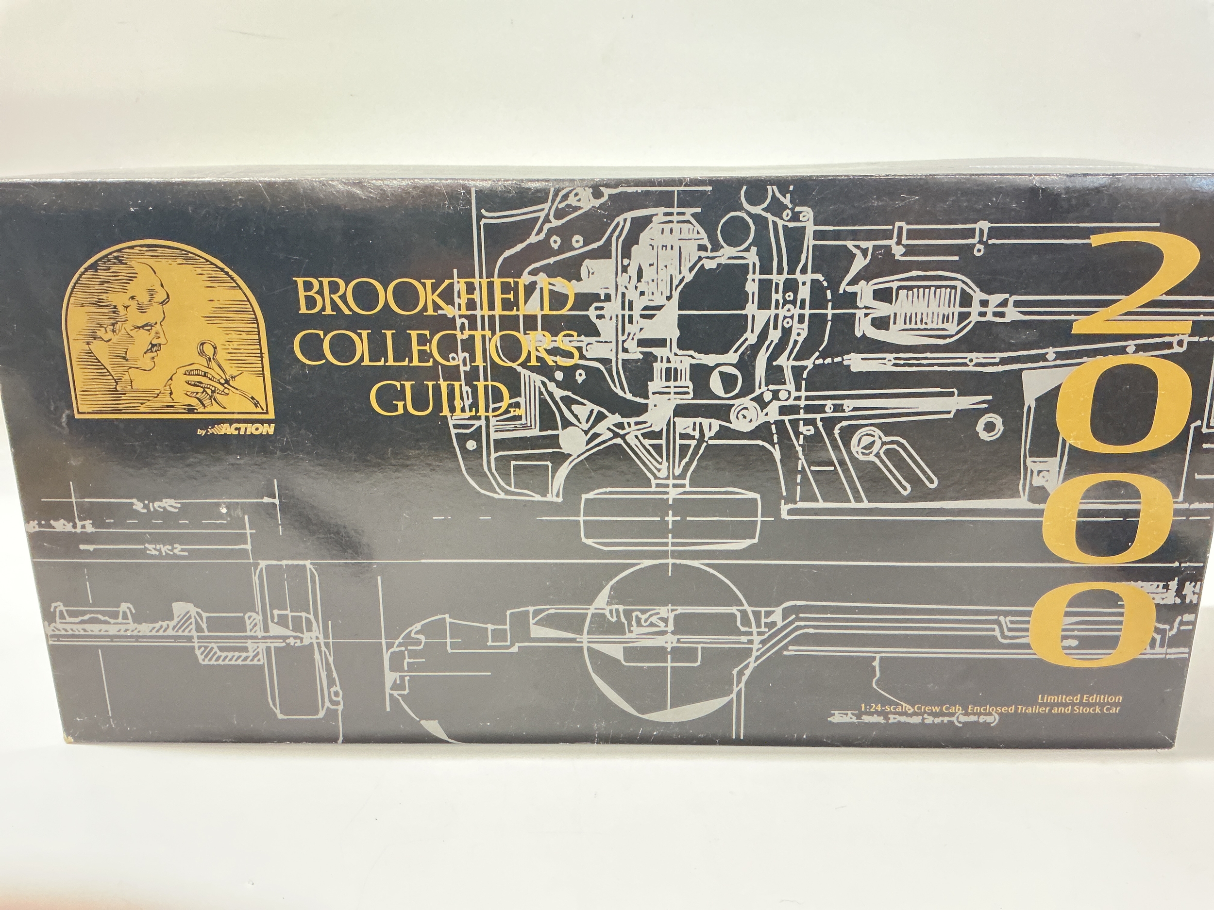 A Boxed Brookfield Collectors Guild 1/24 Scale Crew Cab, Enclosed Trailer And Stock Car, Limited Edition.