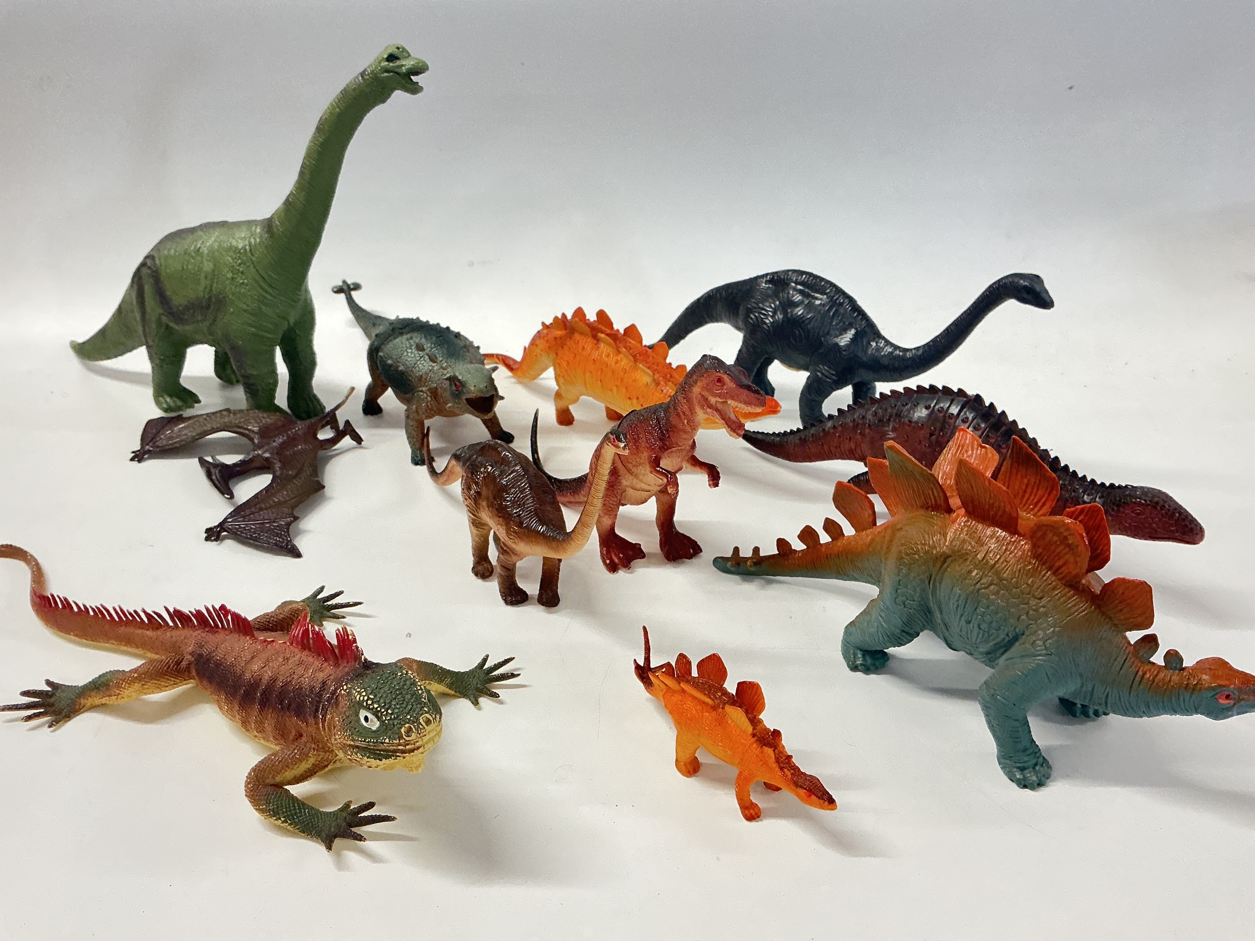 A Box Containing Plastic Animal Figures Including Dinosaurs, Sealife Etc.