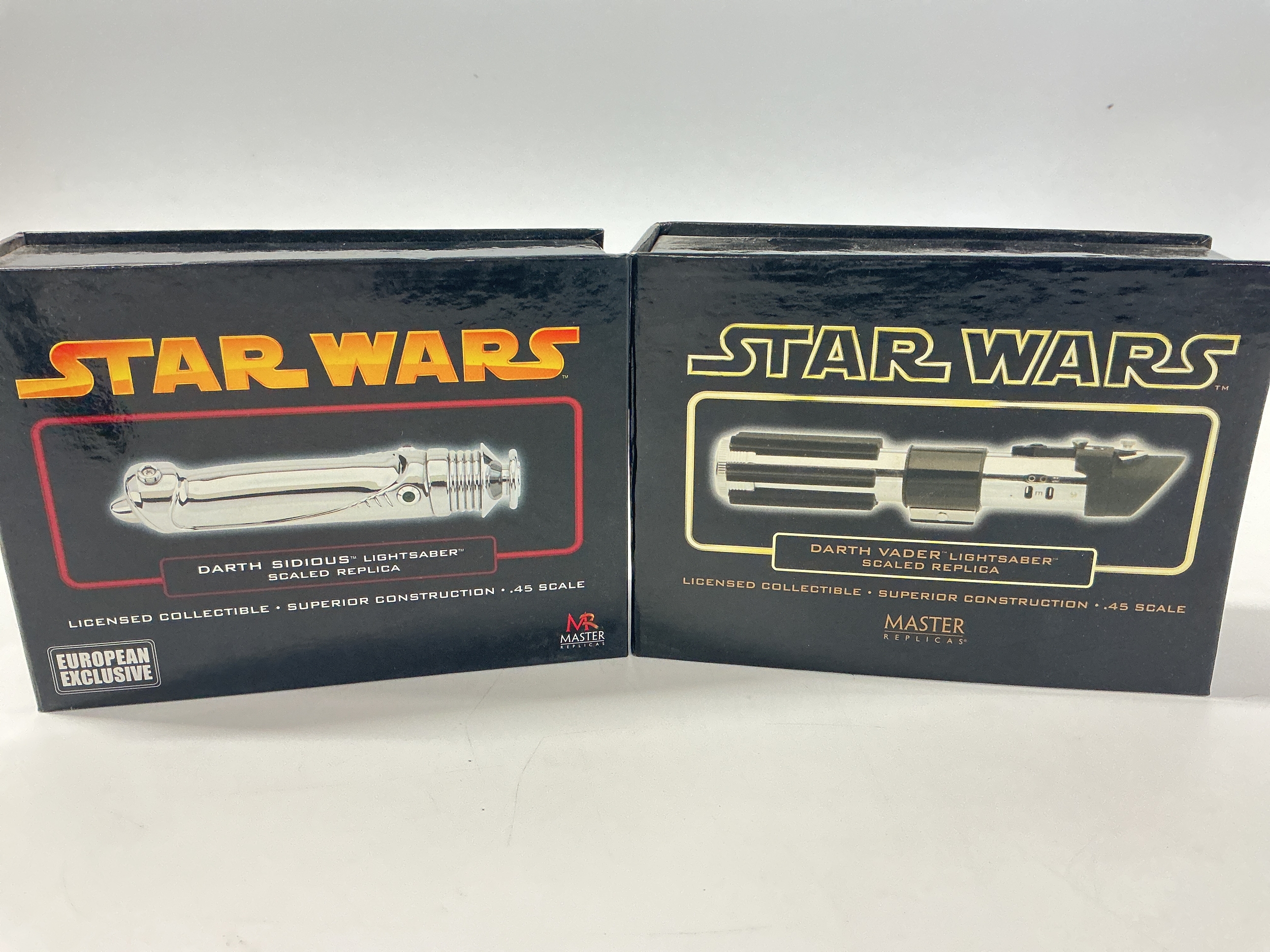 2 Boxed Star Wars Master Replica .45 Scale Lightsabers No Reserve 
