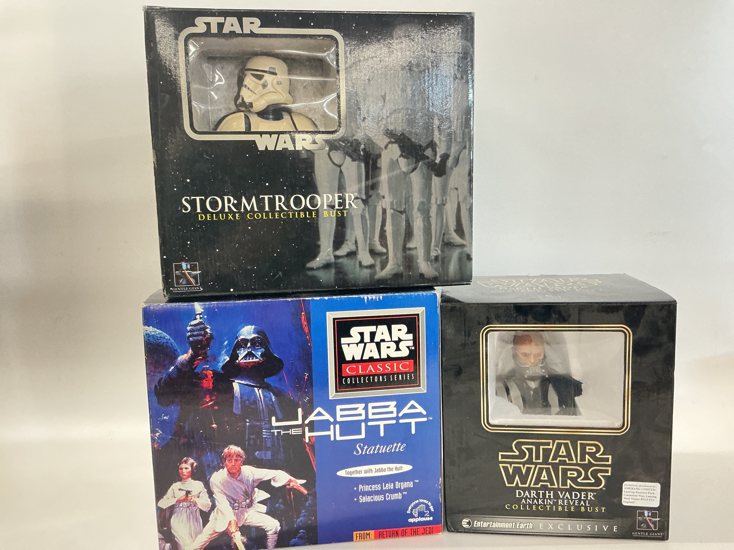 2 Boxed Gentle Giant Star Wars Figures uses And An Applause Jabba The Hutt Statue. No Reserve.(3).