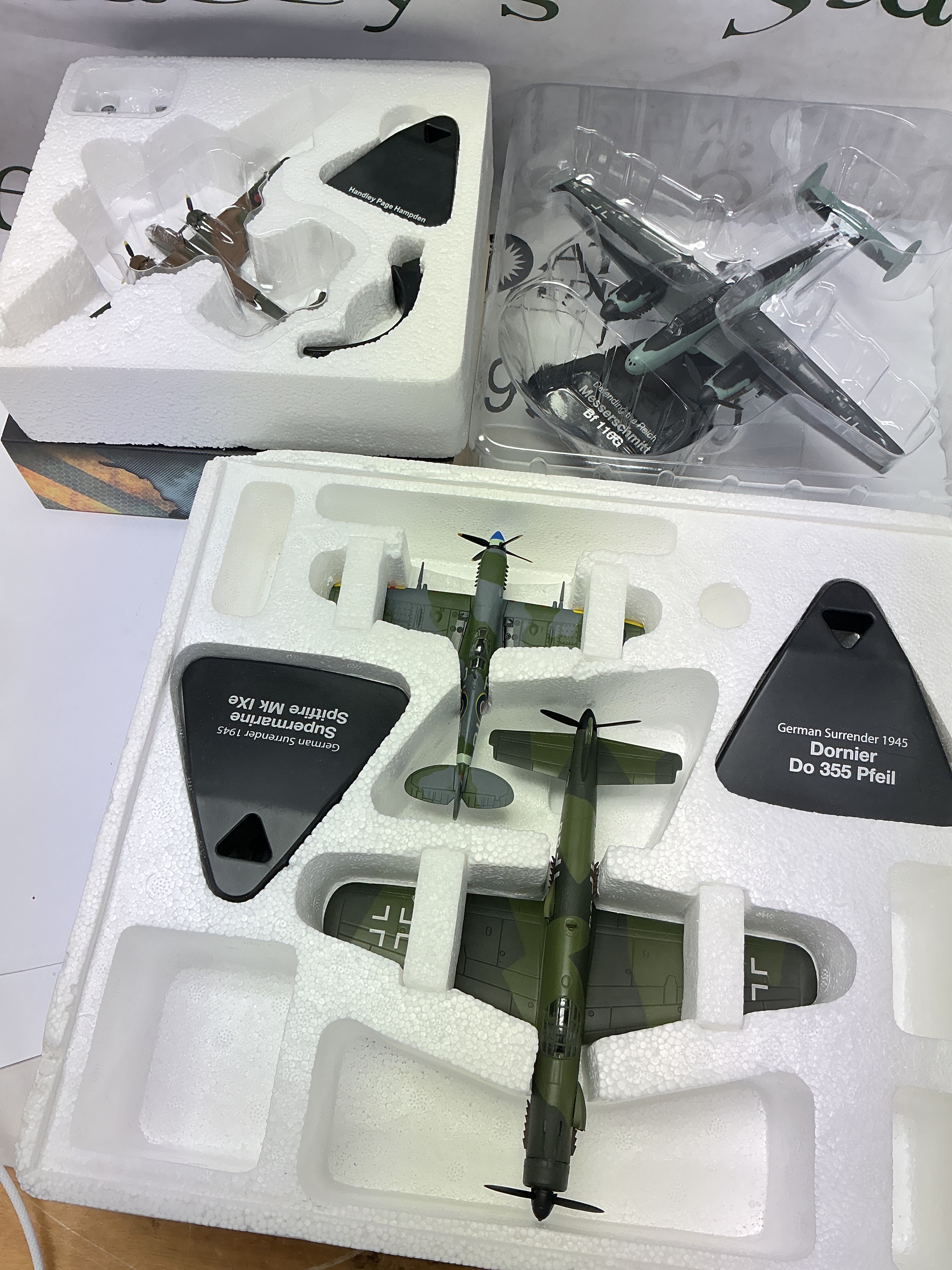 3 Boxed Atlas Editions WW2 Aircraft. No Reserve.