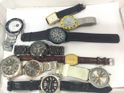 Ten various gents watches , all seen working