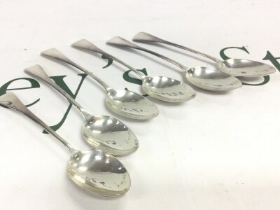 Six Victorian silver hallmarked spoons, 110g total weight