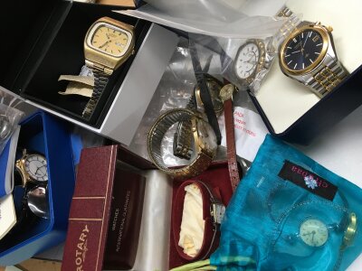A collection of dress watches including Rotary and Seiko