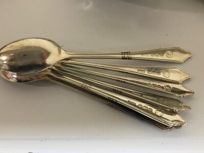 A Set of silver tea spoons Birmingham hallmarks weight 75g