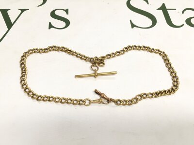 A heavy 18ct gold watch chain, approx 60g.