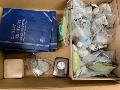 A mixed collection of world coinage, to include empty Whitman coin albums, 1 cased sterling silver commemorative coin.