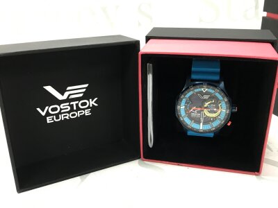 A Vostok Gents solar powered watch, Expedition North Pole. Seen working