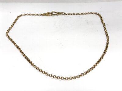 A 9ct gold Albert chain. 12.75g and 49cm long.