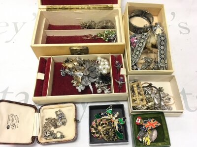 A Collection of mixed costume Jewellery including some silver pieces