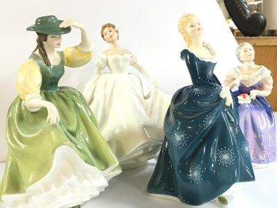 Four royal Doulton lady porcelain figures- NO RESERVE