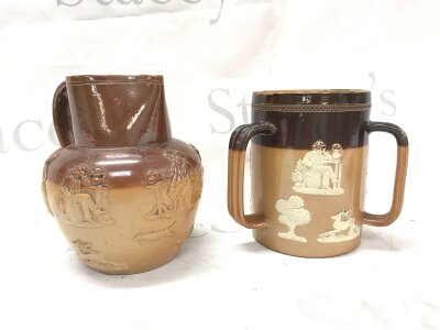 A Doulton jug and a harvest jug, 17cm tall