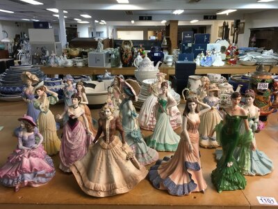 A collection of 17 Coalport lady ceramic figures