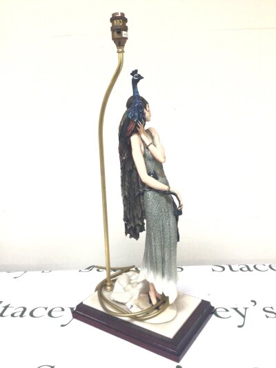 A Capodimonte Art Deco influence composition table lamp. Hight 62cm