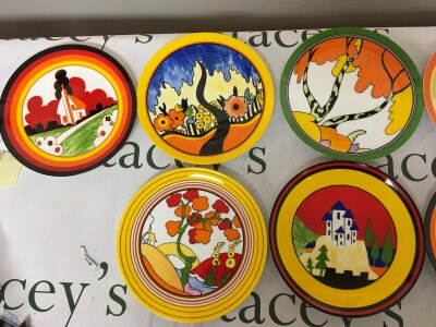 Seven Limited Edition Living the Landscapes of Clarice Cliff Wedgwood wall plates no obvious damage (7)