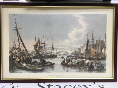 Five framed prints of London during the 1800s, approx 54cm x 36cm.- NO RESERVE