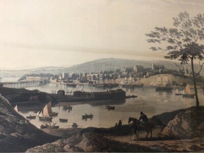 A well presented 19th century print a View Of Montrose. 83x66cm