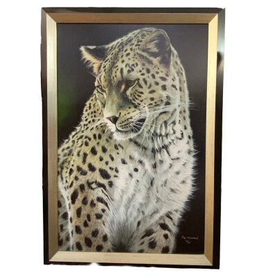 Pip Mcgarry, Ltd Edition signed gilcee print on canvas, Persian Leopard, 86cm x 59cm framed. 78/95.