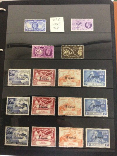 An Album containing a well presented collection of George VI and Elizabeth II British Colonial all unused mint including a good selection of 1949 Postal Universal Postage Union stamps approximately 40 pages