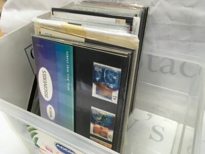 A collection of stamps presentation packs