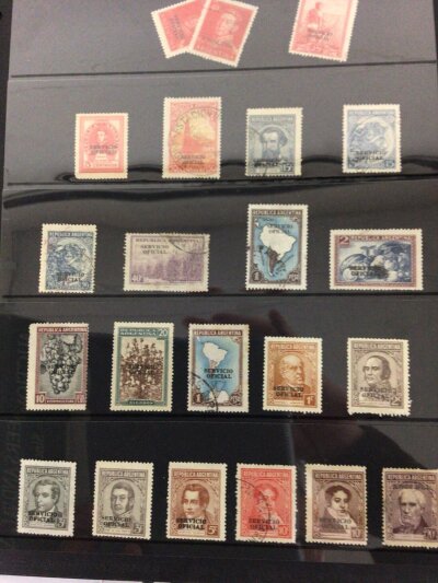 A well presented collection of Stamps predominantly Republic of Argentina including 19th century stamps and early postal covers early Air Mail Covers. Many unused Mint stamps. In three albums.