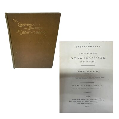 The Cabinet Maker and Upholsterers Drawing book, Thomas Sheraton 1802, 3rd Edition revised..  Tan canvas and board bound edition.