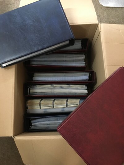 Eight cigarette card albums in a box including Wills, Grandee, Players