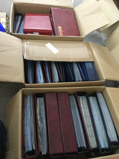 Eight cigarettes card albums including Players, Wills, Kane, Carreras, Seymour Mead etc and two boxes containing empty cigarette card albums