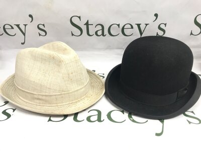 Two Dunn & Co hats. 22x29cm & 22x27cm- NO RESERVE