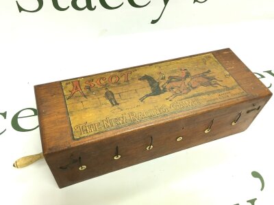 A vintage Ascot racing game , By letters Patent Makers Jaques & Son London. Case 25cm wide 8cm tall- NO RESERVE