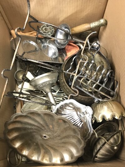A Collection of silver plate and white metal items including cutlery dishes etc. no reserve