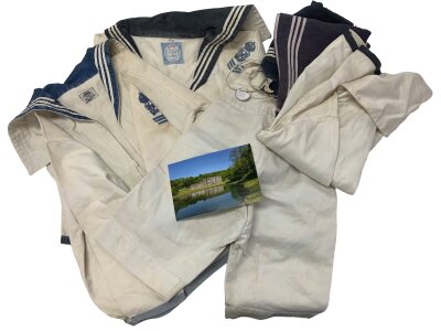 2 vintage Childs Royal Navy Petty Officer style outfits, Rowe of Bond Street C.1920, prov Dukes Sale at Bridehead house, Dorset June 2025