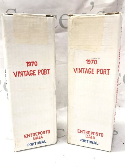 Two sealed boxed of 1970 Vintage Port Royal Oporto Wine Co Entreposto Gaia Portugal