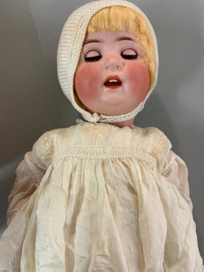 1920s Heubach Koppelsdorf bisque socket head doll, impressed '300.8, in need of attention