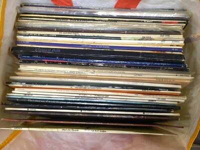 A bag of LPs by various artists including Elton John, Mott The Hoople and others.