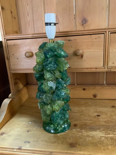 An unusual 1960s green Perspex lamp base