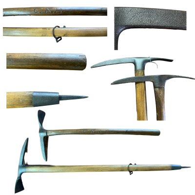 2 Antique Austrian climbers ice axe’s. 91cm / 64cm